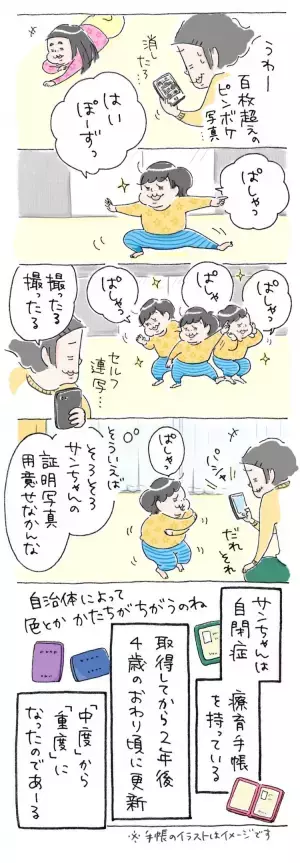 【新連載】自閉症の娘・サンちゃんと家族のほのぼの日記！最高に可愛い証明写真がとれちゃった♡