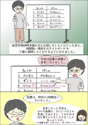 小学校に入学した自閉症息子、時間割変更にパニック！保育所等訪問支援と学校の連携で変化が？の画像