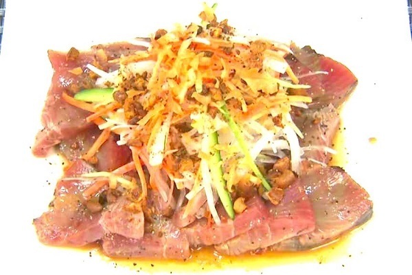 【ムーンダイエット】1月の上弦の月アジアンは高タンパク「かつおの中国風刺身」