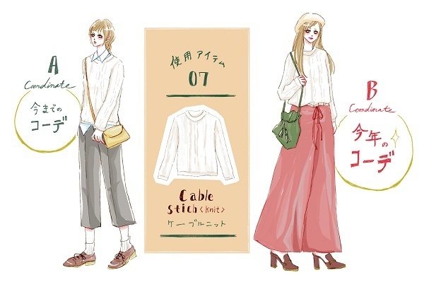 【去年モノ最旬アップデート】ゆったり映画デート♪ケーブルニットで「甘さ控えめモテコーデ」