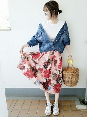 春のアウター代表・デニムジャケットを、とびきりかわいく着こなして♡