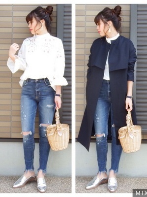 着回し力◎！鉄板デニムスキニーを10倍かわいく着こなすテク♡