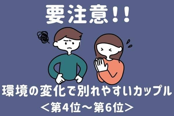 【星座別】環境の変化で「別れやすいカップル」＜第４位〜第６位＞