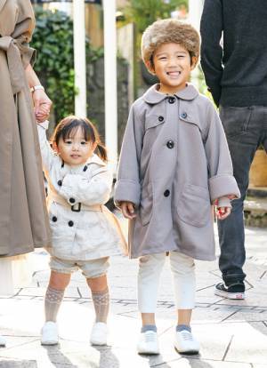 ふわふわ可愛い「ロシア帽」 お手本キッズコーデ