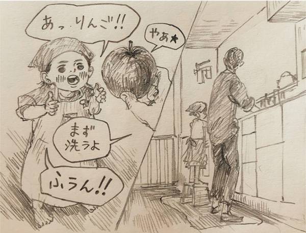 ちっちゃいりんご飴［育児漫画連載］イトウハジメの「ぼくと姪っこのてづくり時間」 Vol.17