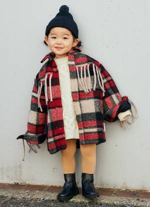 ケーブルニット×レザーブーツで仲良し親子リンク