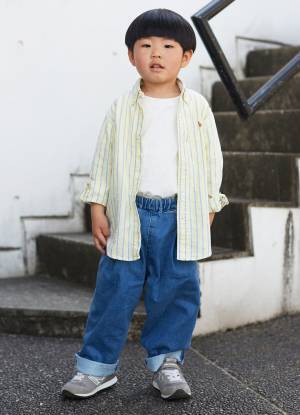 ブルー×イエローでカラーリンク♪ ボタニカル柄のスカートが涼し気で◎