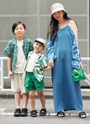 【トレンド色のグリーンが効く！】爽やかな親子リンクコーデ