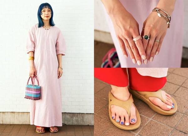 ピンク×赤で甘すぎない大人のピンクコーデ術。甘さ抑える小物づかいも参考になる！