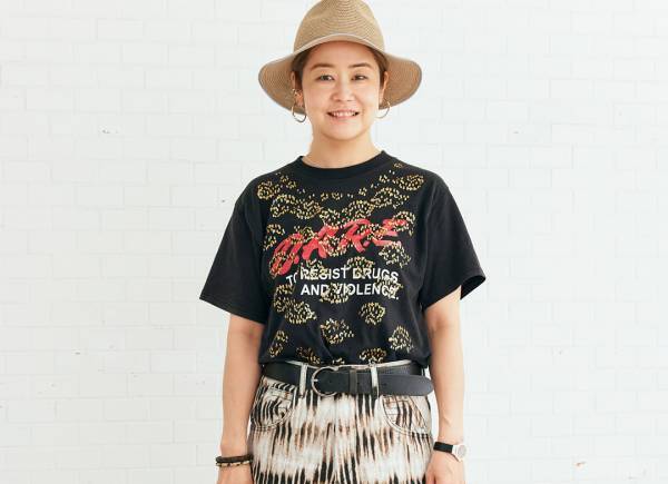 プリントTシャツはこう着る！麦わらハット＆チアフルカラーを合わせて夏ムード♪