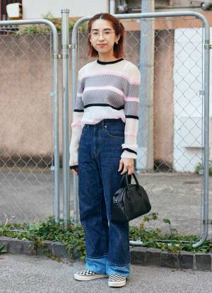 チェッカー柄をさりげなくリンク♪ママのスニーカー＆キッズのパンツでなかよし度アップ！