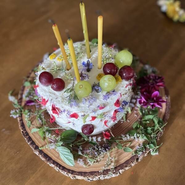 お誕生日や記念日におすすめ！エディブルフラワーでつくる手作りケーキ！！