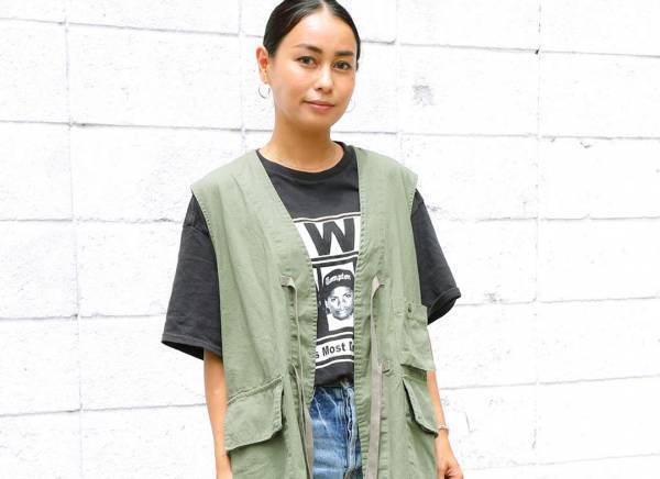 ミリタリーベストが断然今どき！ Tシャツ×デニムと合わせれば失敗なし♪