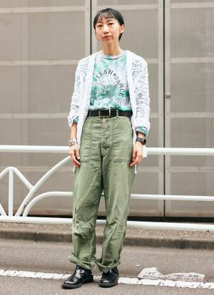 おしゃれ親子のミリタリーコーデ！ワークパンツ×レースならママでもトライしやすい♡