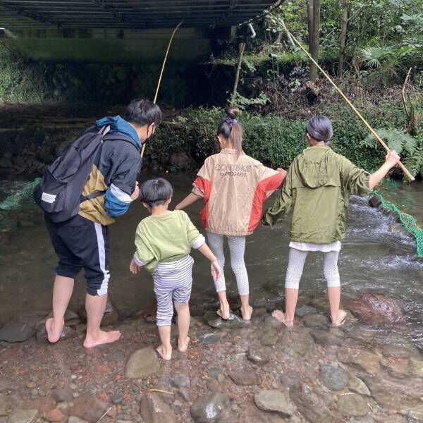 家族でマス釣り体験