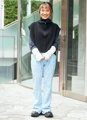 おしゃれ親子の古着MIXコーデ！ニットベスト×アームウォーマーであったか♡