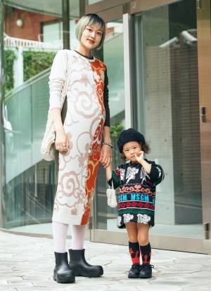 可愛すぎるマタニティコーデ♡ ニットの柄ワンピでおしゃれ度爆上げ！