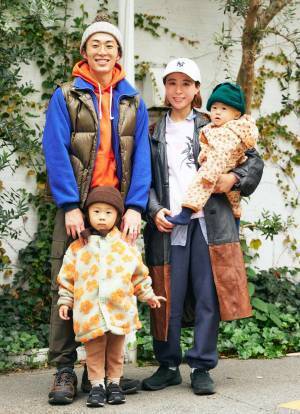 古着MIXのおしゃれなファミリーコーデ！冬は断然ポップなカラーが気分♪