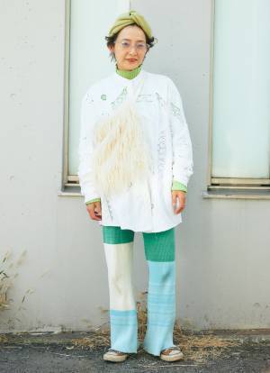 冬のニットコーデはこれが正解♡ ブルー×グリーンで爽やか親子リンク！