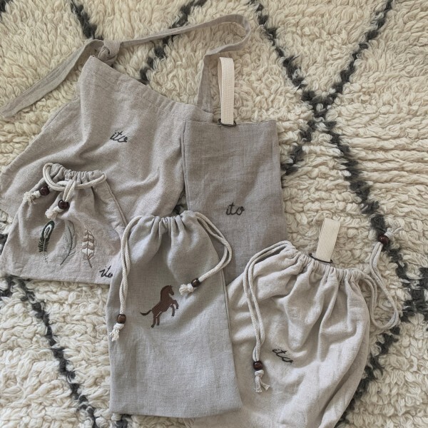 不器用でもできた！我が家の通園・通学グッズはリネン×刺繍で手作り♪ | HugMug