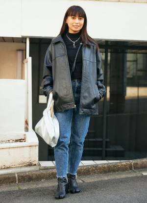 レザージャケットで辛口リンクコーデ。デニムも揃えてなかよし度アップ！ | HugMug