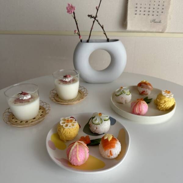 ひなまつりパーティーレシピの決定版！手毬寿司4種と桜香るミルクプリン | HugMug