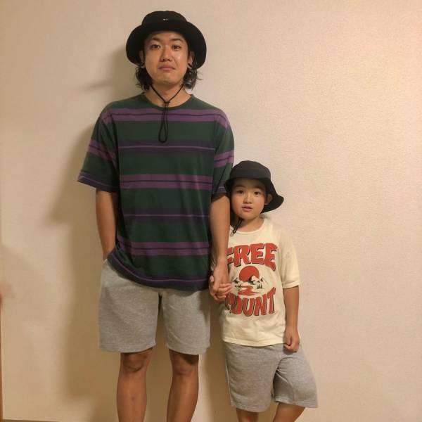 ルームウェアとしても外遊びでも使える！GUのハーフパンツでパパと息子のおそろコーデ♪ | HugMug - 親子で楽しむファッションやライフスタイル情報を届けるママメディア