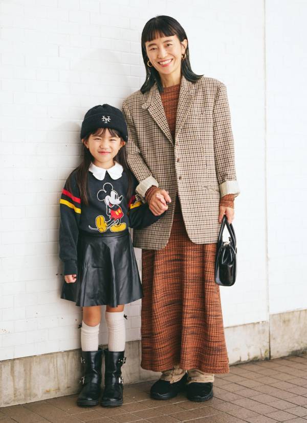 古着×ZARAが最強！おしゃれ親子の甘辛MIXコーデ | HugMug