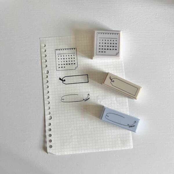 スケジュール管理やメモに【ダイソー】ログスタンプがポンっと押すだけ超便利！ | HugMug