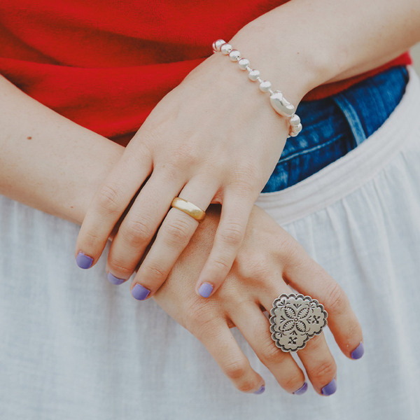 親子でバンダナを真知子巻き！ ヴィンテージ感溢れる夏コーデ | HugMug