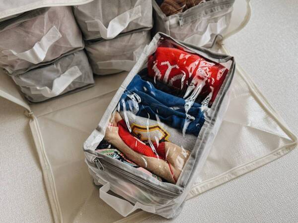 【ダイソー】子ども服収納にお困りの方必見！あの「収納袋」が神フィット！ | HugMug