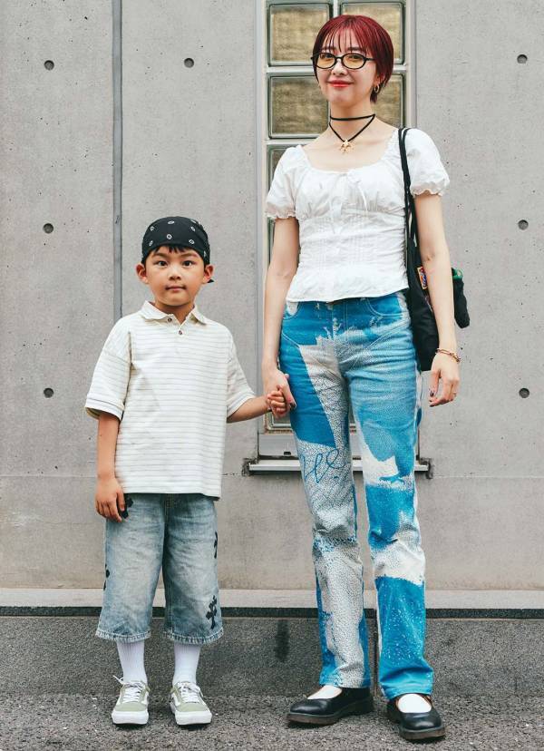 『ZARA KIDS』のデニムをリメイク！ パンクテイストの爽やか親子リンク | HugMug