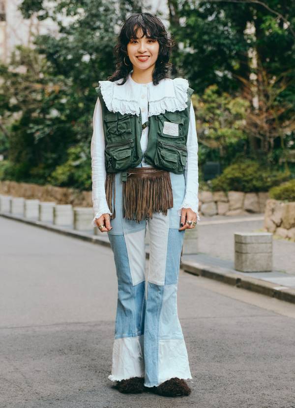 【ZARA】ビッグカラー×ワークベストでつくる甘辛コーデ | HugMug