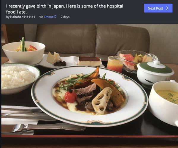 日本の産院の入院食に世界中から驚きと羨望の声「ホテルで産んだの？」