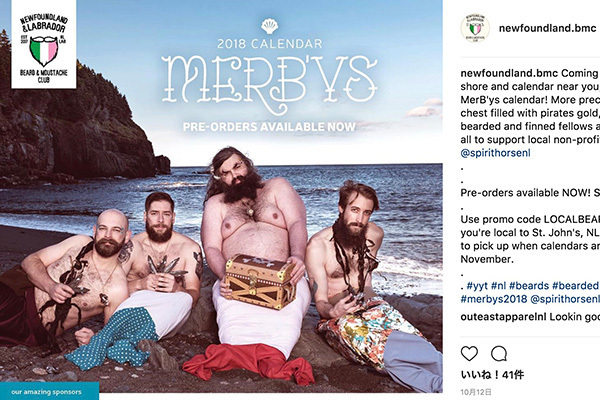 人魚姿のヒゲ面男性カレンダーに注文殺到！　その理由とは？