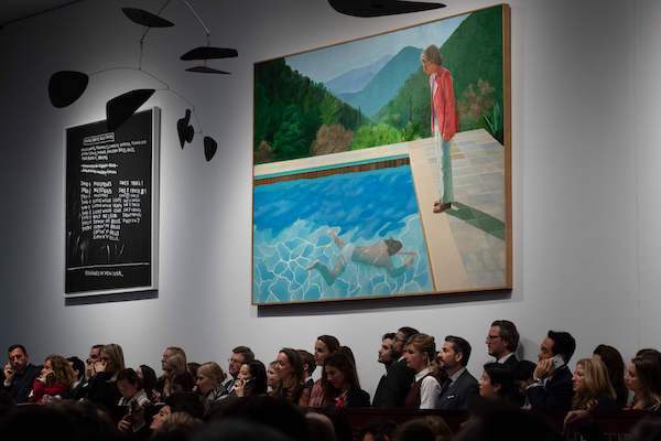 デイヴィッド・ホックニーの絵画 102億円で落札、存命中画家で最高額