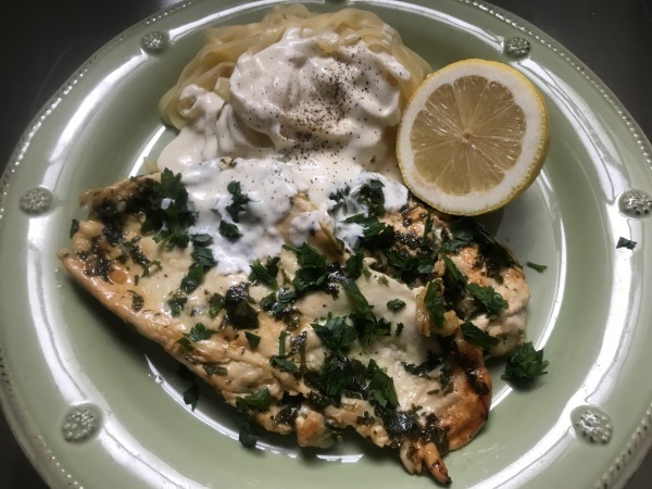 鶏肉のパイヤード～タリアッテレのレモンソース添え（辻仁成「ムスコ飯」第194飯レシピ）