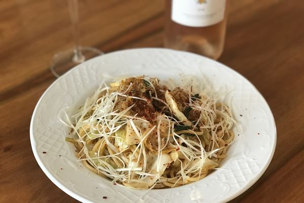 じゃことキャベツと白髪ねぎの和風オイルパスタ（辻仁成「ムスコ飯」第232飯レシピ）