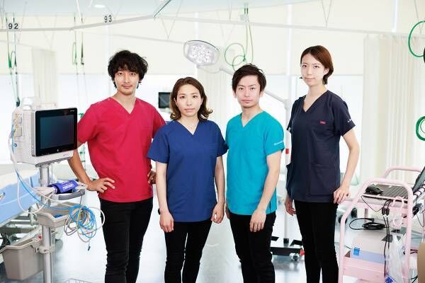 湘南ERの医師たち。左から、関根一朗先生、佐々木弥生先生、福井浩之先生、寺根亜弥先生