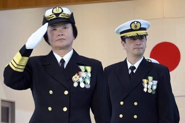 昨年12月、海将に昇進し大湊地方総監部に着任した近藤さん（写真：時事通信）