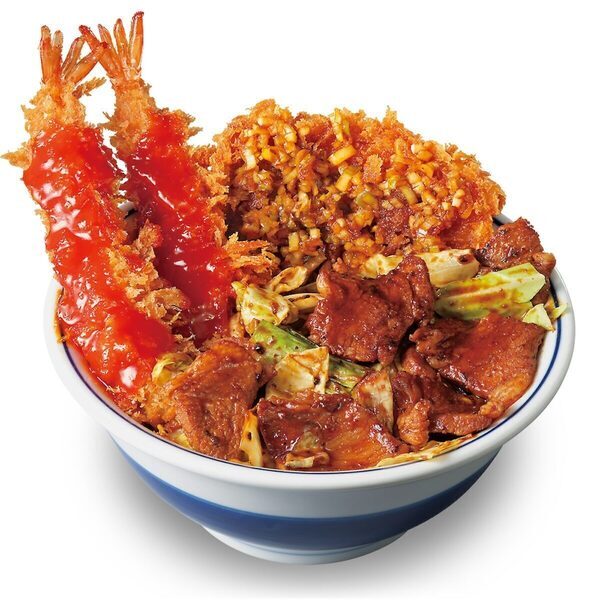 全力飯。【期間限定】「かつやの中華ざんまい丼」海老チリ・回鍋肉・油淋鶏… 中華を代表する3品を一度に味わえる！