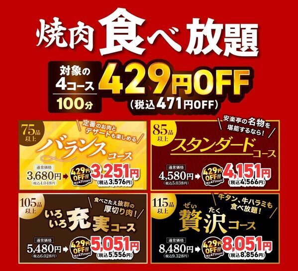 大人も子供も【お得！】焼肉フェス！特別価格「肉の日感謝祭」開催＜安楽亭＞