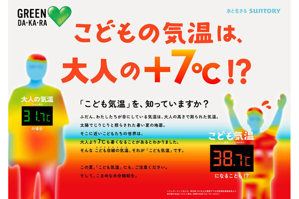 子どもが感じる気温は大人の＋7℃！サントリーが子どもの熱中症対策啓発活動「こども気温」