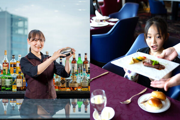 ホテル最上階で親子テーブルマナー教室--バーテンダーのミニカクテル教室付き