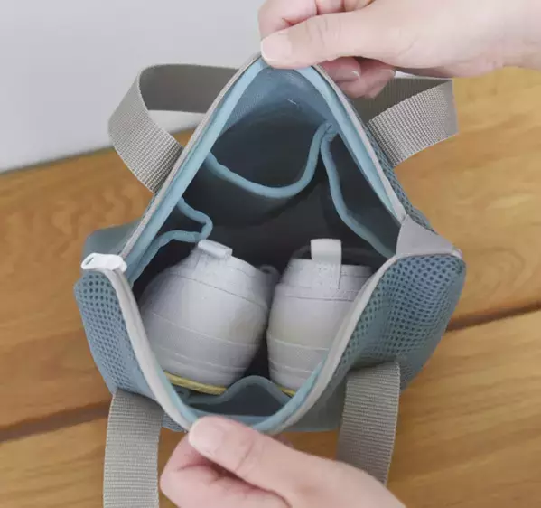 【週末の上履き洗いに革命！】持ち帰ってきた上履きそのままポン→洗濯機で洗えるシューズバッグが登場