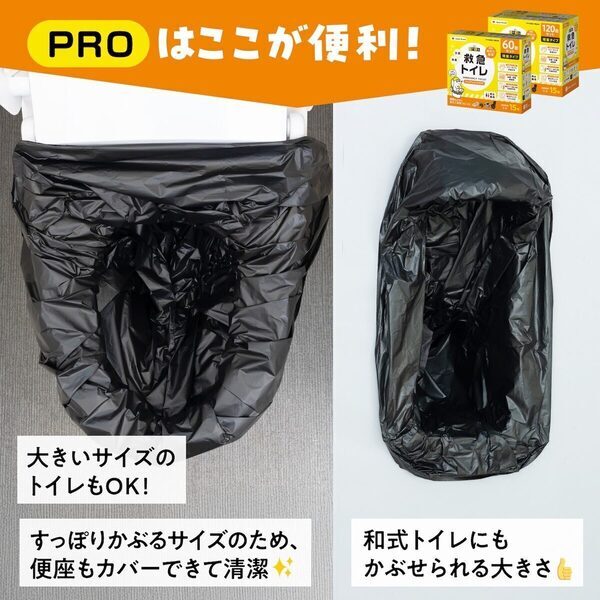 【大ヒット商品がシリーズ化！】防災大賞受賞の「救急トイレプレミアムサポートセット」に大袋タイプが新登場！