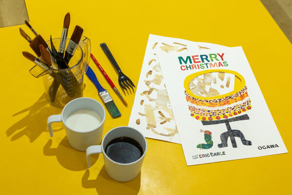 コーヒー絵の具でお絵かき！豆の音、香りもすてき♡プレイパーク エリック・カール×小川珈琲の食育ワークショップ