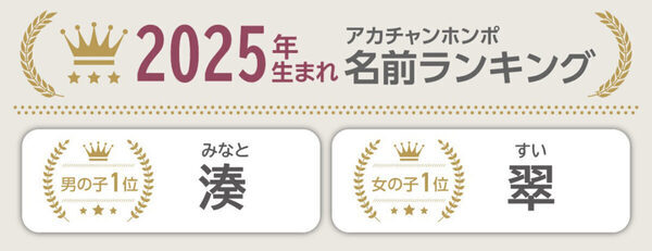 【2025年 赤ちゃんの名前ランキング】大谷翔平選手の「翔」が納得の人気！トレンドは「1文字・2音・「と」止め」にあり!?