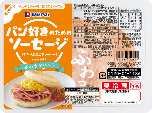 朝食のQOLを爆上げ！「パン好きのためのソーセージ」登場！伊藤ハム31年目の刷新…“うすぎり”ボロニアソーセージ
