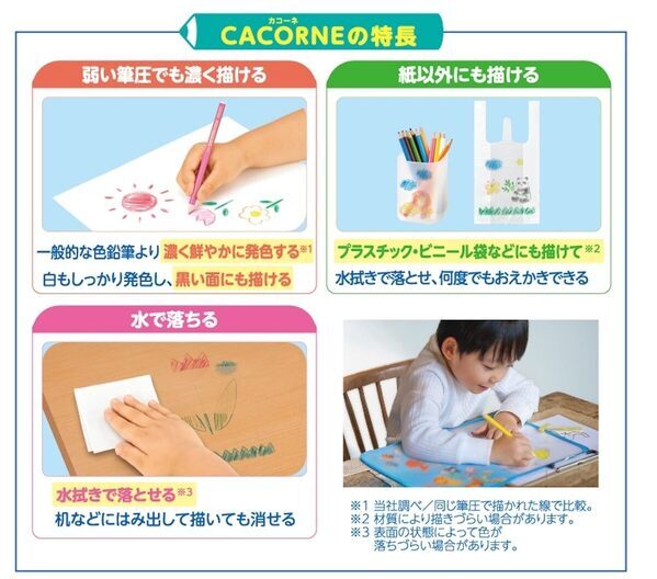 「普通の色鉛筆には戻れない…！」クレヨン並みに濃く描けて、水で落ちる！パイロットの『CACORNE』が好奇心を止めない相棒になる